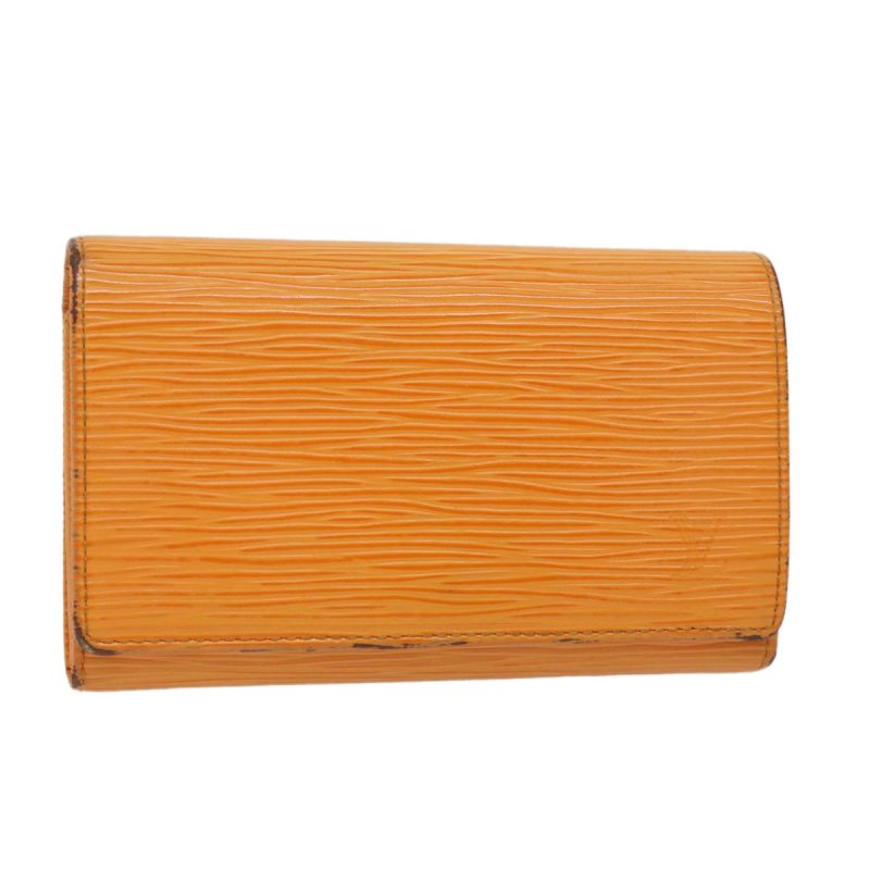 Louis Vuitton Epi Porte Monnaie Billets Tresor Wallet Mandarin M6350H Auth 56804