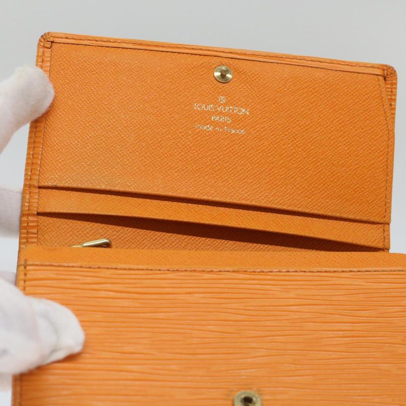 Louis Vuitton Epi Porte Monnaie Billets Tresor Wallet Mandarin M6350H Auth 56804 - Image 8