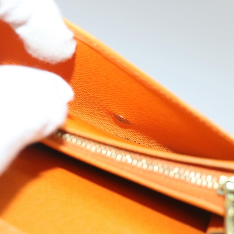 Louis Vuitton Epi Porte Monnaie Billets Tresor Wallet Mandarin M6350H Auth 56804 - Image 9