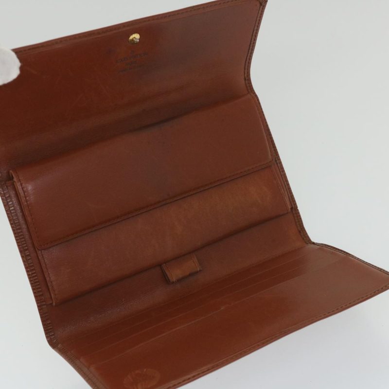 Louis Vuitton Epi Porte Tresor International Long Wallet Brown M63388 Auth 57858 - Image 8
