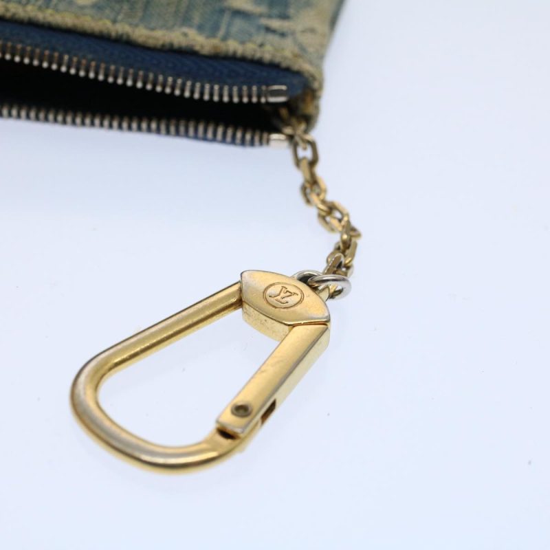 Louis Vuitton Monogram Denim Pochette Cles Coin Purse Blue M95343  59287 - Image 9