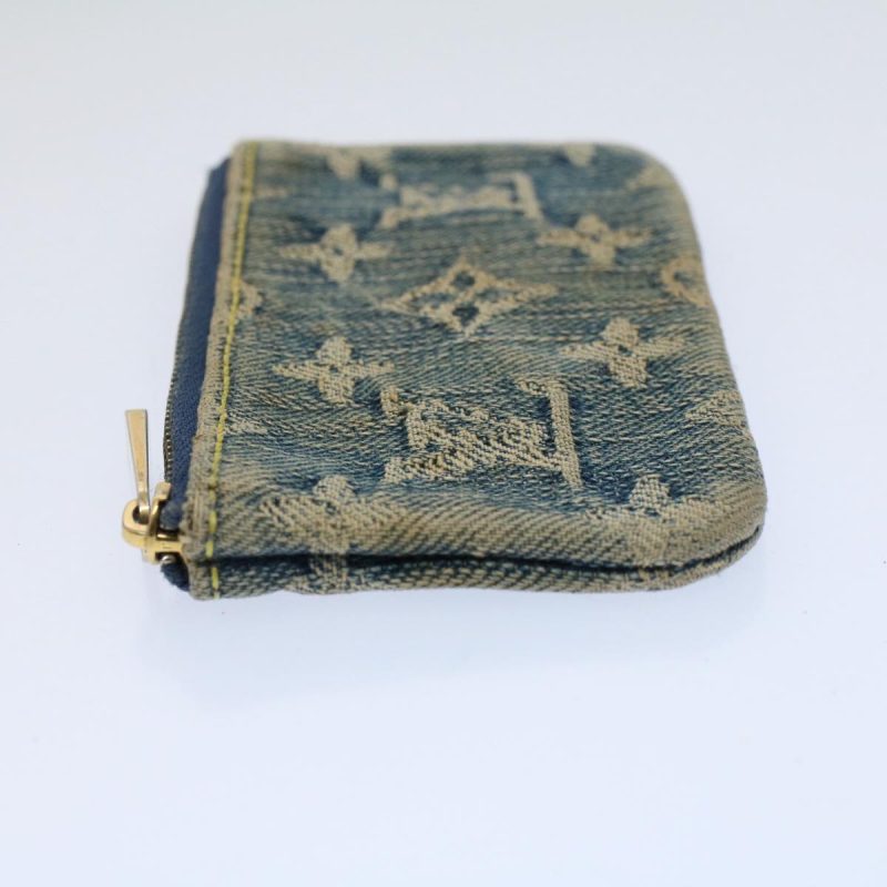 Louis Vuitton Monogram Denim Pochette Cles Coin Purse Blue M95343  59287 - Image 3