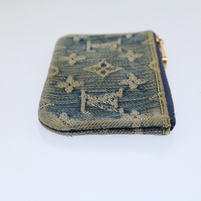 Louis Vuitton Monogram Denim Pochette Cles Coin Purse Blue M95343  59287 - Image 4