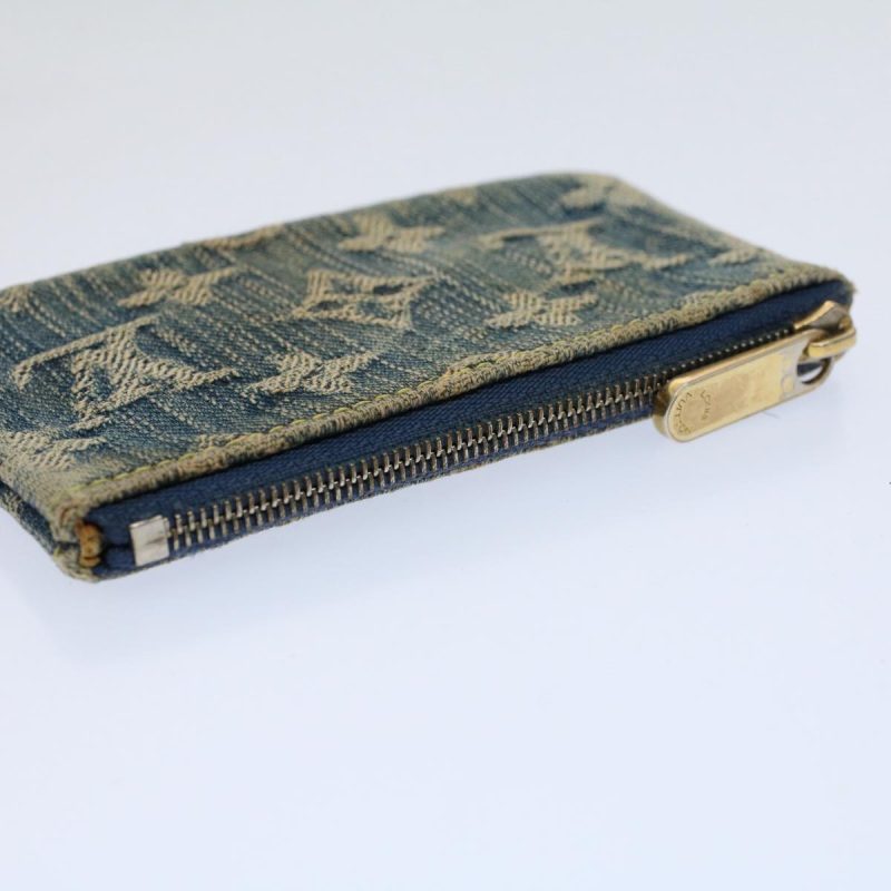 Louis Vuitton Monogram Denim Pochette Cles Coin Purse Blue M95343  59287 - Image 5