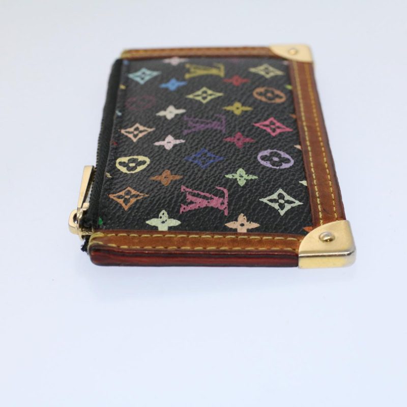 Louis Vuitton Monogram Multicolor Pochette Cles Purse Black M92654 Auth 59288 - Image 3