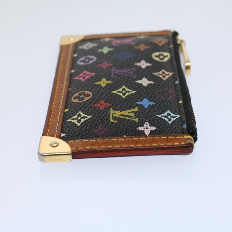 Louis Vuitton Monogram Multicolor Pochette Cles Purse Black M92654 Auth 59288 - Image 4