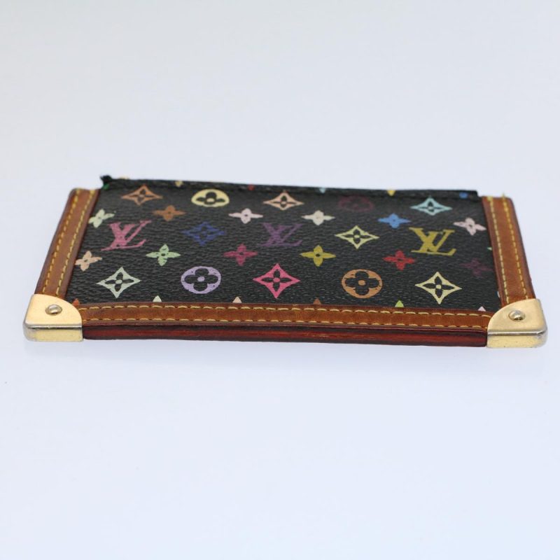 Louis Vuitton Monogram Multicolor Pochette Cles Purse Black M92654 Auth 59288 - Image 6