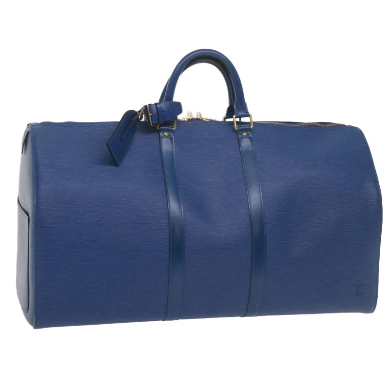 Louis Vuitton Epi Keepall 55 Boston Bag Blue M42955  59358