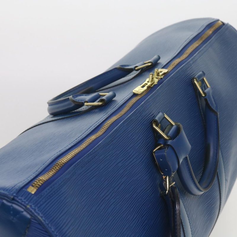 Louis Vuitton Epi Keepall 55 Boston Bag Blue M42955  59358 - Image 6