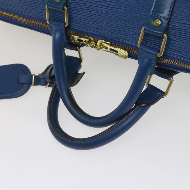 Louis Vuitton Epi Keepall 55 Boston Bag Blue M42955  59358 - Image 7