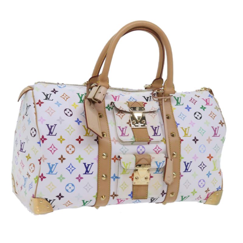 Louis Vuitton Monogram Multicolor Keepall 45 Bag White M92641  59685S