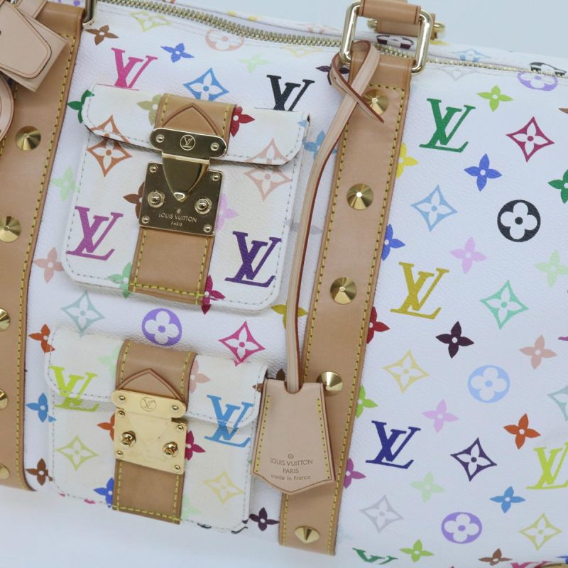 Louis Vuitton Monogram Multicolor Keepall 45 Bag White M92641  59685S - Image 9