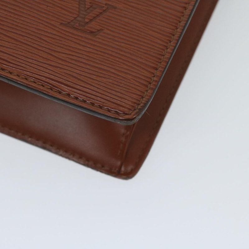 Louis Vuitton Epi Sac Plat Hand Bag Brown M52073  59958 - Image 8
