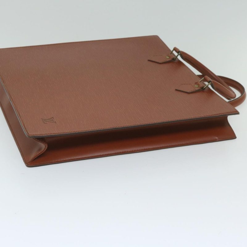 Louis Vuitton Epi Sac Plat Hand Bag Brown M52073  59958 - Image 3