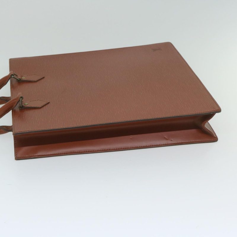 Louis Vuitton Epi Sac Plat Hand Bag Brown M52073  59958 - Image 4