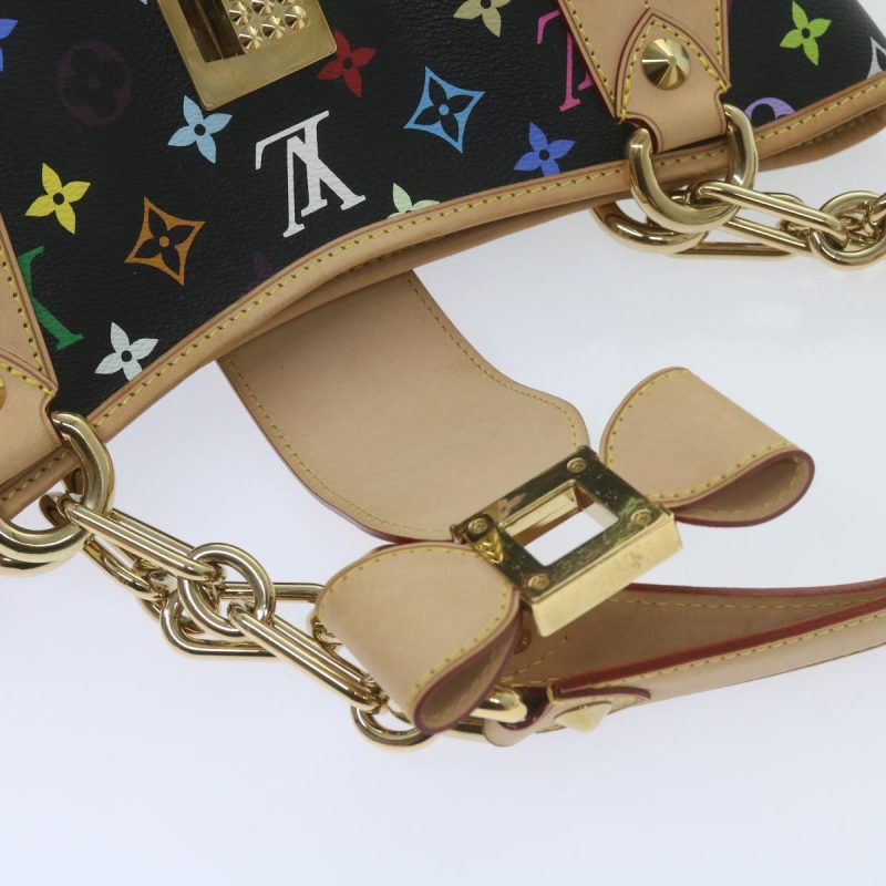 Louis Vuitton Monogram Multicolor Annie MM Shoulder Bag Black M40308 Auth 60084S - Image 9