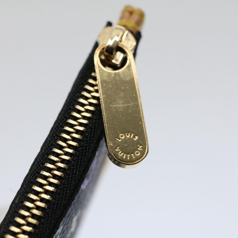 Louis Vuitton Monogram Multicolor Pochette Cles Purse Black M92654 Auth 60334 - Image 7