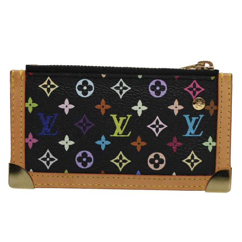Louis Vuitton Monogram Multicolor Pochette Cles Purse Black M92654 Auth 60334 - Image 2