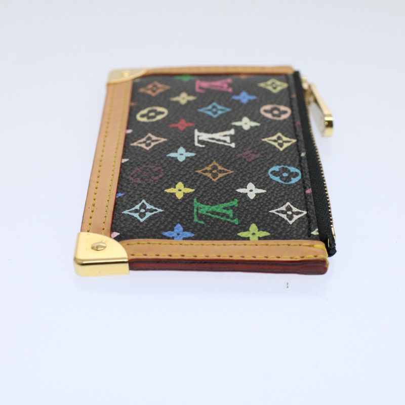 Louis Vuitton Monogram Multicolor Pochette Cles Purse Black M92654 Auth 60334 - Image 4