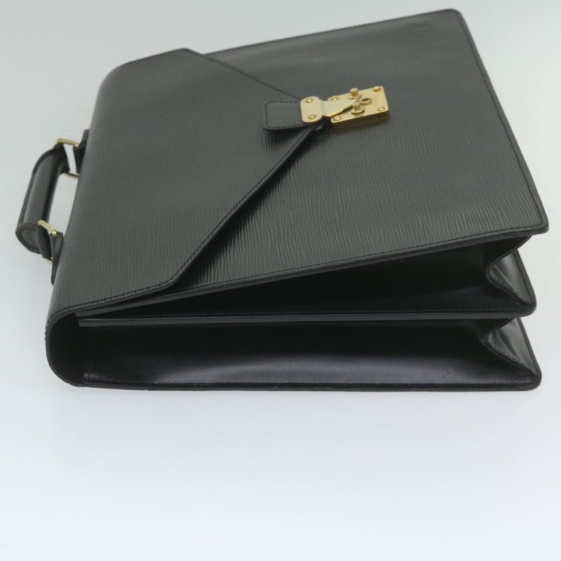 Louis Vuitton Epi Serviette Ambassador Business Bag Black M54412  60409 - Image 4