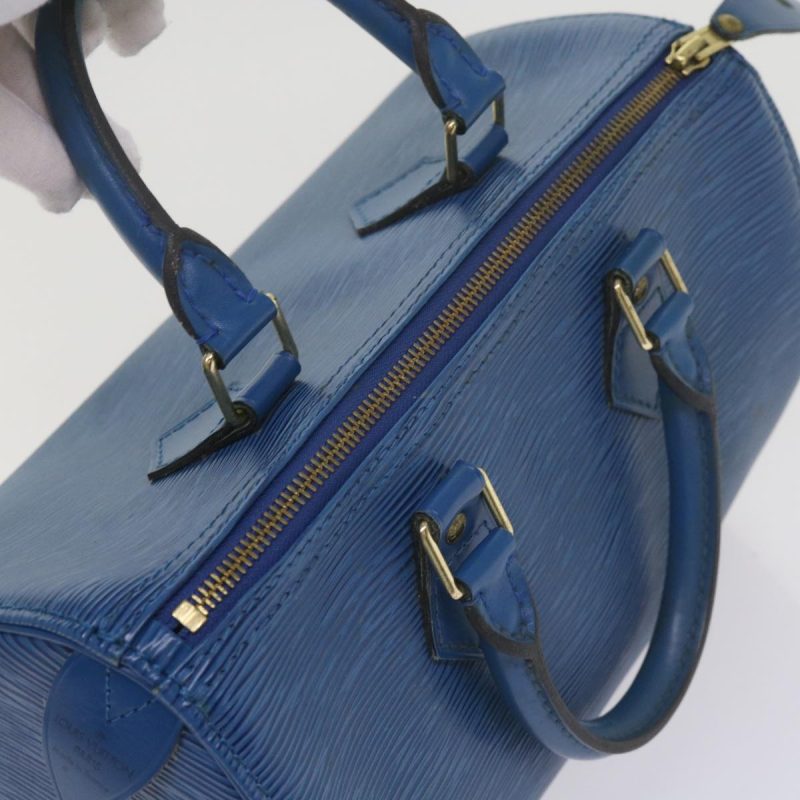 Louis Vuitton Epi Speedy 25 Hand Bag Toledo Blue M43015  60551 - Image 6
