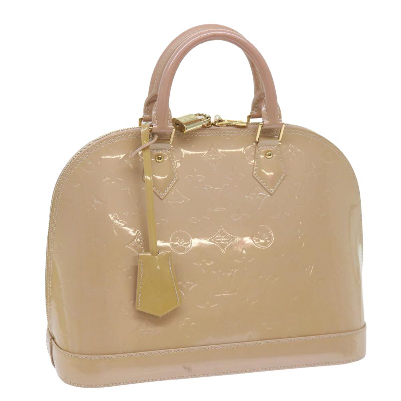 Louis Vuitton Monogram Vernis Alma PM Hand Bag Rose Florentin M91614 Auth 60582