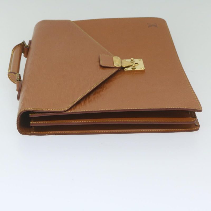 Louis Vuitton Epi Serviette Conseiller Briefcase Zipang Gold M54428 Auth 60664 - Image 4