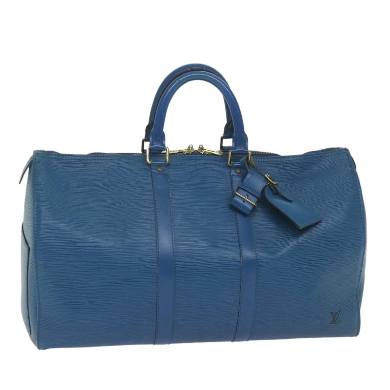 Louis Vuitton Epi Keepall 45 Boston Bag Blue M42975  60712