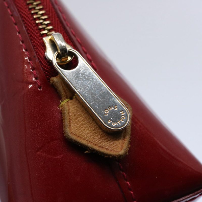 Louis Vuitton Monogram Vernis Pochette Cosmetic Pouch Red Slys M90172 Auth 60838 - Image 8