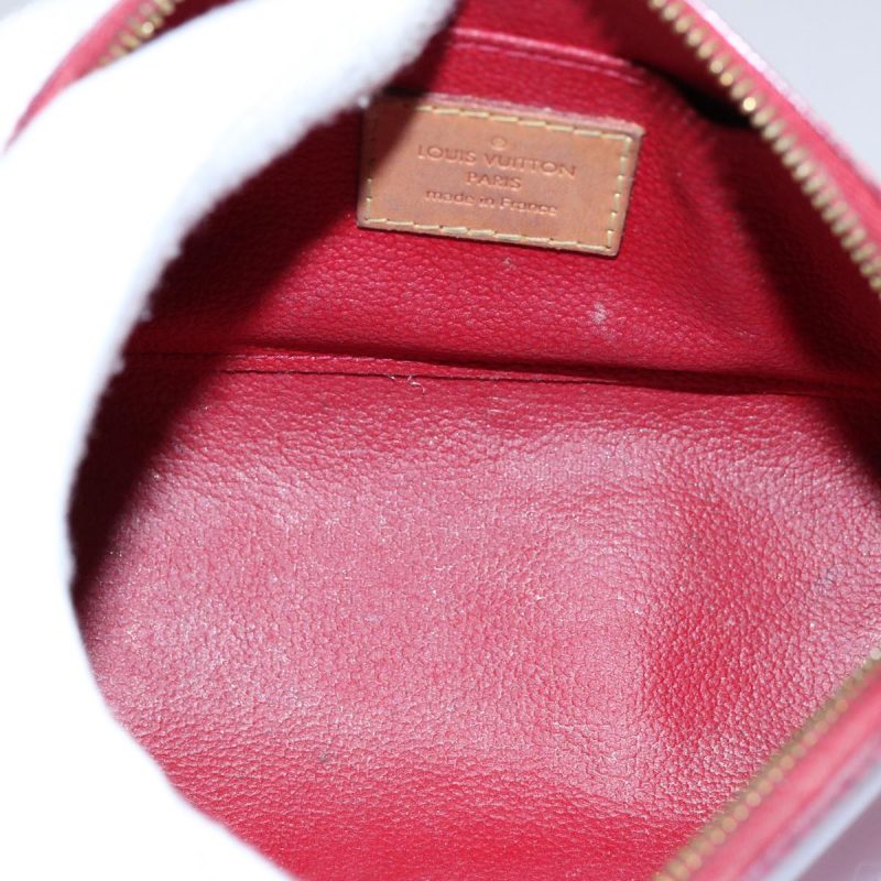 Louis Vuitton Monogram Vernis Pochette Cosmetic Pouch Red Slys M90172 Auth 60838 - Image 10