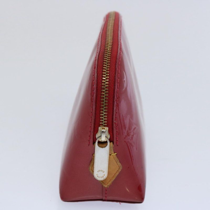 Louis Vuitton Monogram Vernis Pochette Cosmetic Pouch Red Slys M90172 Auth 60838 - Image 3
