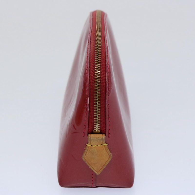Louis Vuitton Monogram Vernis Pochette Cosmetic Pouch Red Slys M90172 Auth 60838 - Image 4