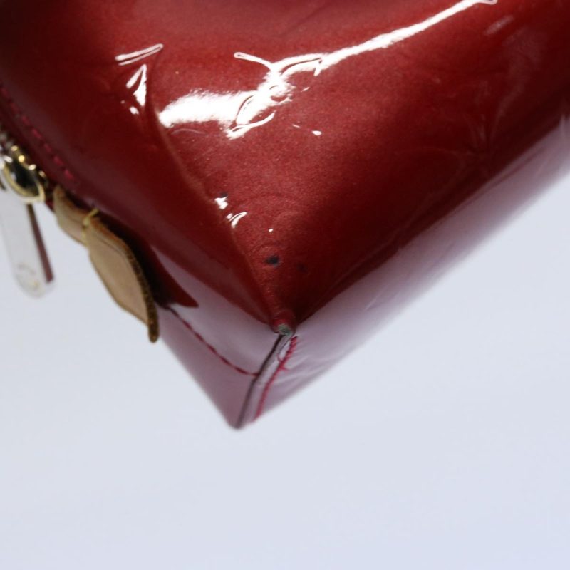 Louis Vuitton Monogram Vernis Pochette Cosmetic Pouch Red Slys M90172 Auth 60838 - Image 7