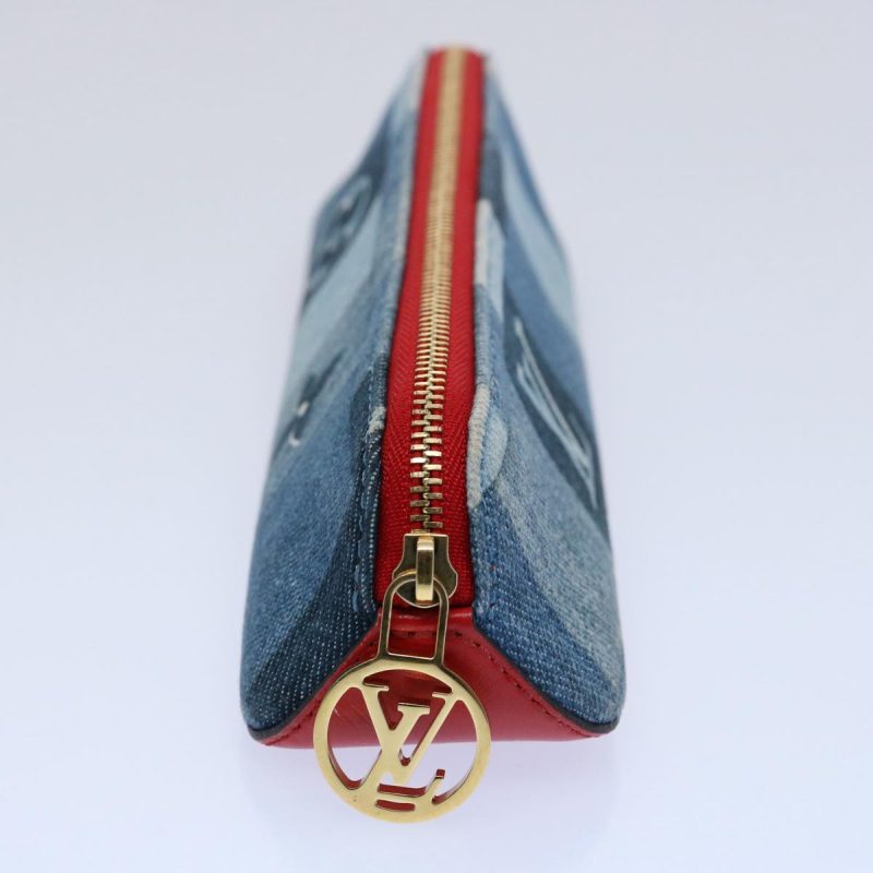 Louis Vuitton Monogram Denim Trousse Elizabeth Pen Case Blue GI0444 Auth 61468 - Image 3