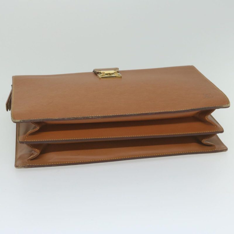 Louis Vuitton Epi Serviette Fermoir Business Bag Brown M54358  61490 - Image 5