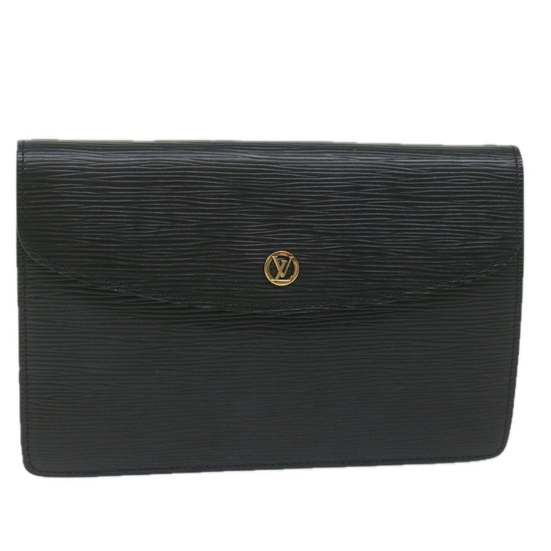 Louis Vuitton Epi Montaigne 23 Clutch Bag Black M52662  61524