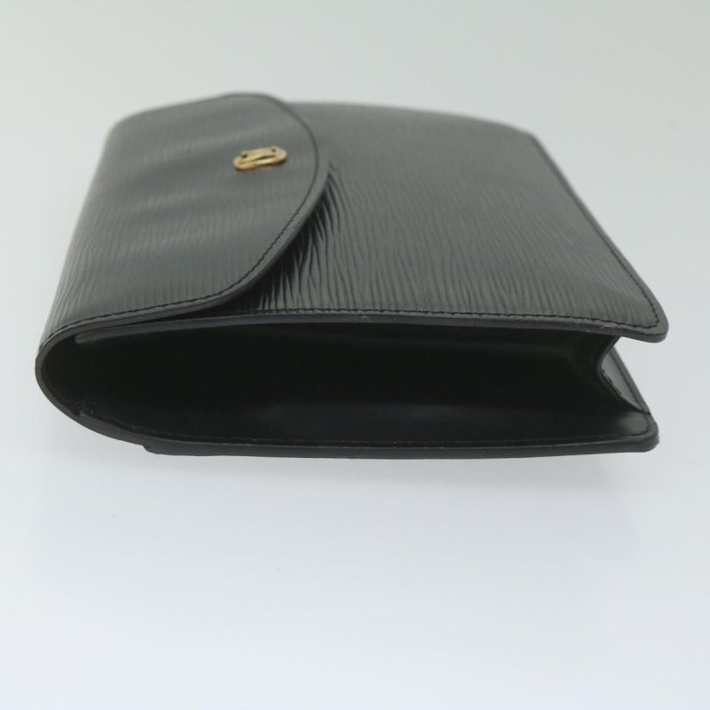Louis Vuitton Epi Montaigne 23 Clutch Bag Black M52662  61524 - Image 4