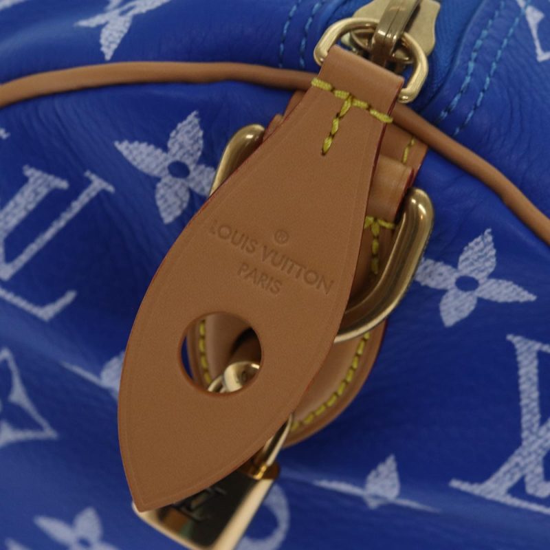 Louis Vuitton Monogram Speedy P9 Bandouliere 40 Hand Bag Blue M24418 Auth 76198S - Image 9