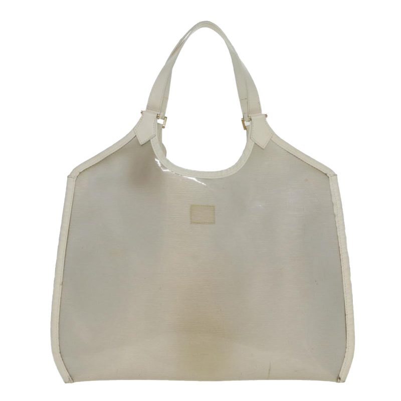 Louis Vuitton Epi Plage Via Hand Bag Vinyl Leather Clear White M92153 Auth 77615 - Image 2