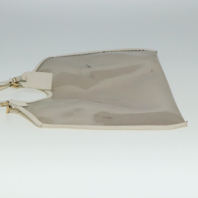 Louis Vuitton Epi Plage Via Hand Bag Vinyl Leather Clear White M92153 Auth 77615 - Image 3