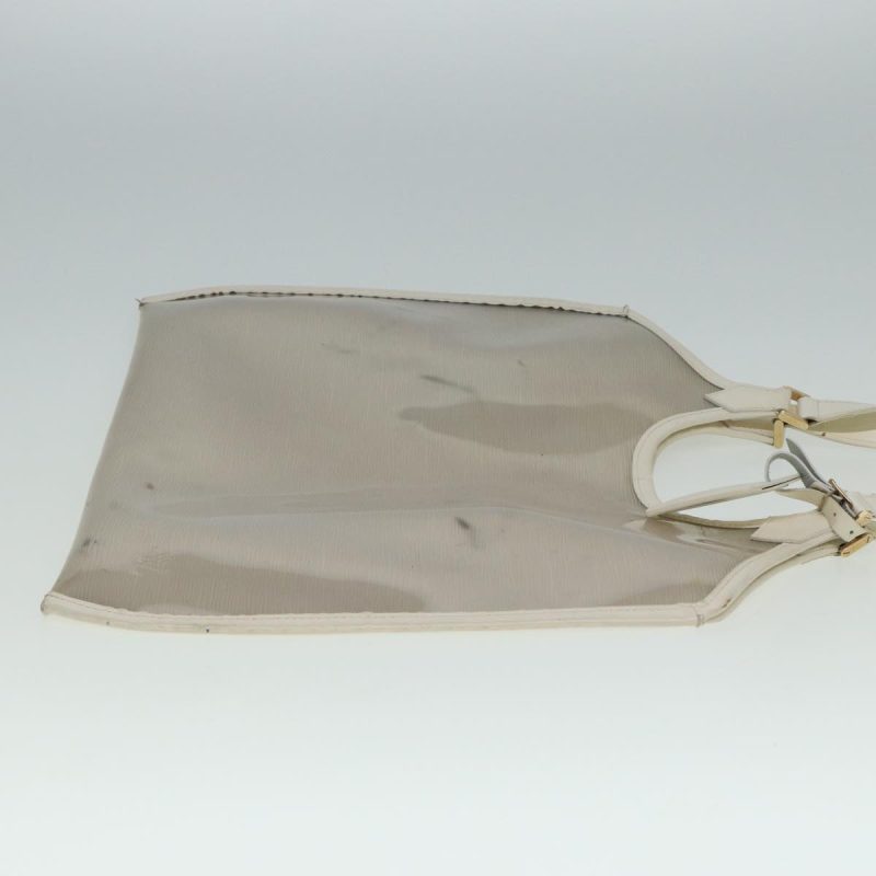 Louis Vuitton Epi Plage Via Hand Bag Vinyl Leather Clear White M92153 Auth 77615 - Image 4