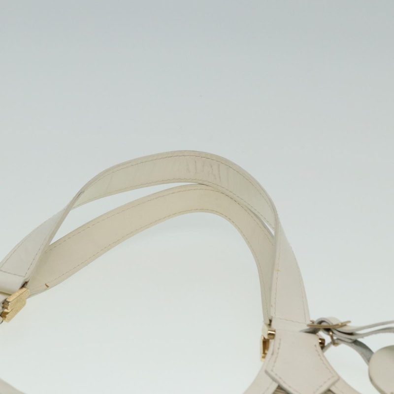 Louis Vuitton Epi Plage Via Hand Bag Vinyl Leather Clear White M92153 Auth 77615 - Image 8
