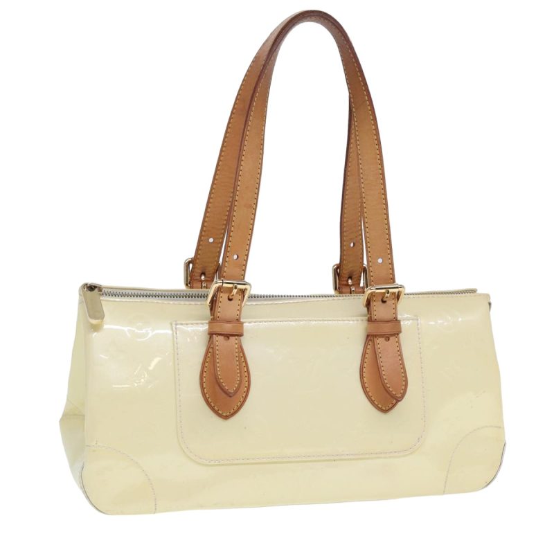 Louis Vuitton Monogram Vernis Rosewood Avenue Hand Bag Perle M93508 Auth 78216