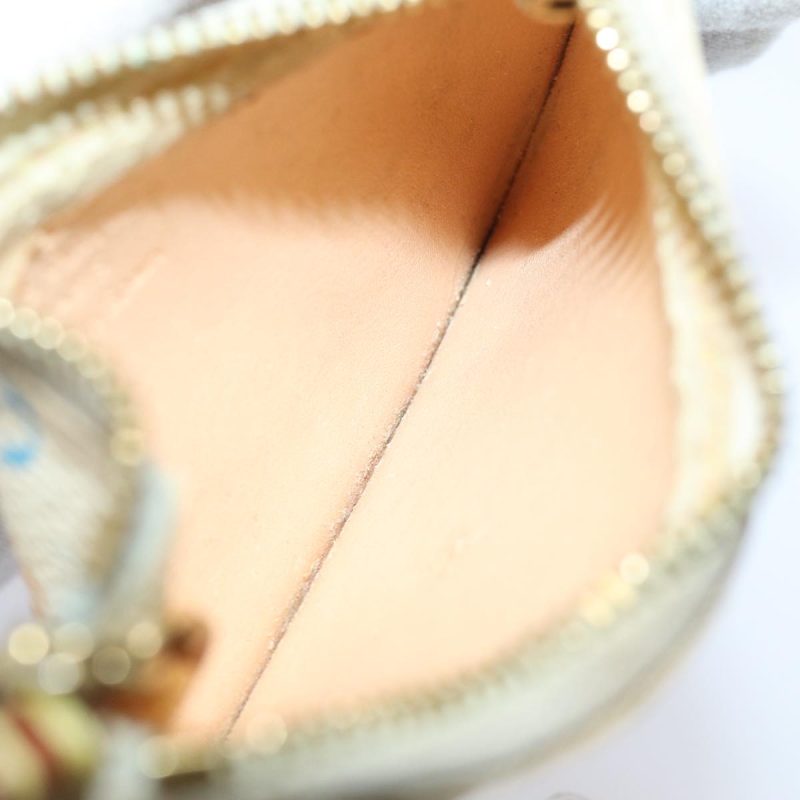 Louis Vuitton Monogram Multicolor Pochette Cles Purse White M92655 Auth 78350 - Image 10