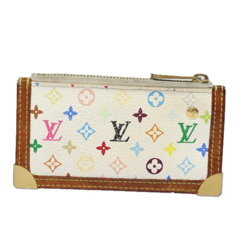 Louis Vuitton Monogram Multicolor Pochette Cles Purse White M92655 Auth 78350 - Image 2