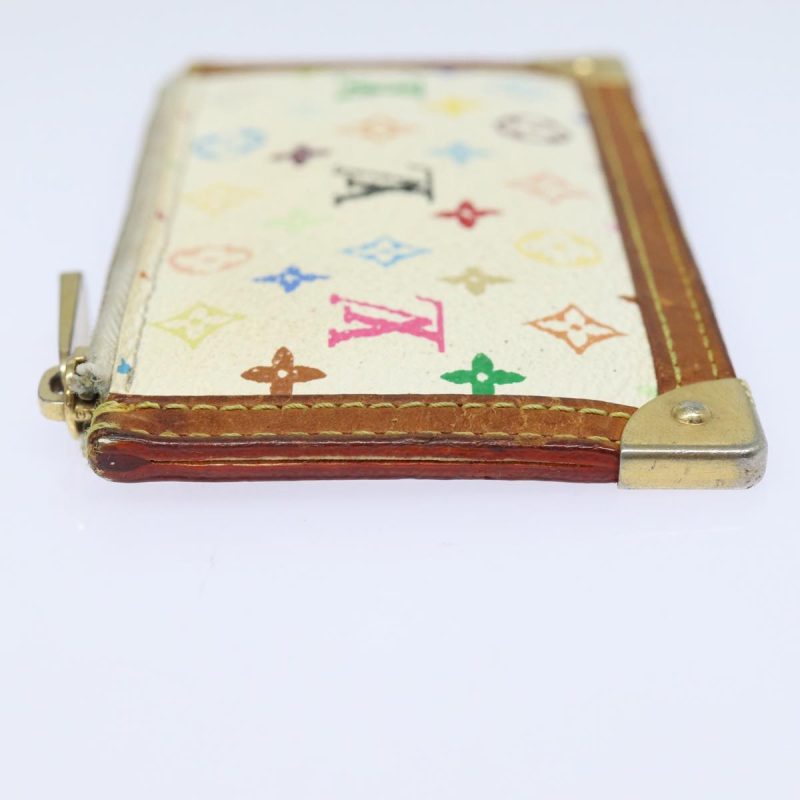 Louis Vuitton Monogram Multicolor Pochette Cles Purse White M92655 Auth 78350 - Image 3