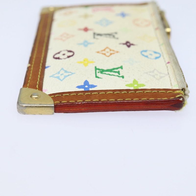 Louis Vuitton Monogram Multicolor Pochette Cles Purse White M92655 Auth 78350 - Image 4