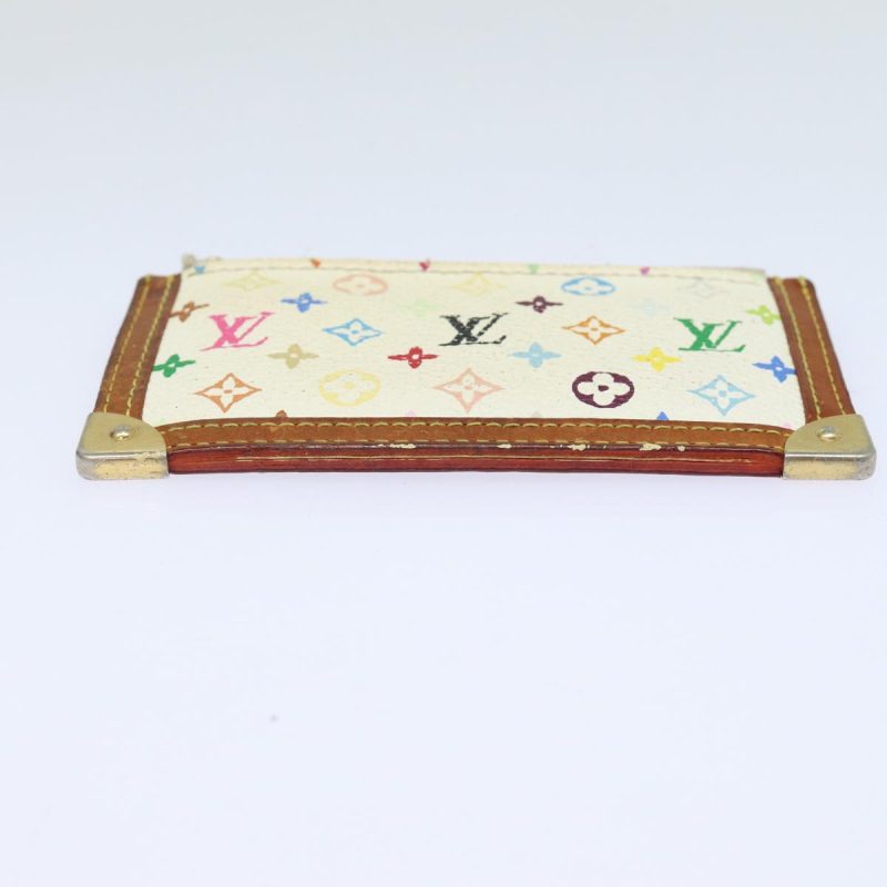 Louis Vuitton Monogram Multicolor Pochette Cles Purse White M92655 Auth 78350 - Image 6