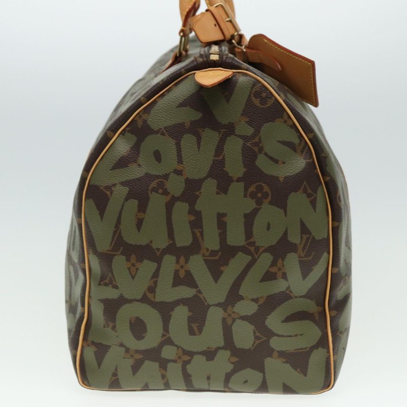 Louis Vuitton Monogram Graffiti Keepall 50 Boston Bag Khaki M92196 Auth 78365 - Image 3