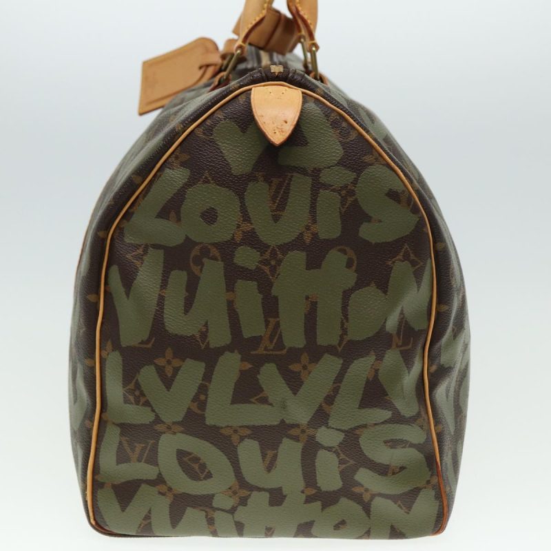Louis Vuitton Monogram Graffiti Keepall 50 Boston Bag Khaki M92196 Auth 78365 - Image 4